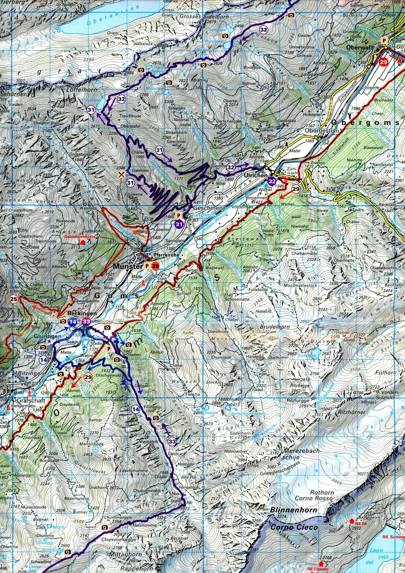 Bild: 9783828309524 | Kümmerly+Frey Wandertourenkarte 6 Brig, Aletsch, Goms 1:50.000 | AG