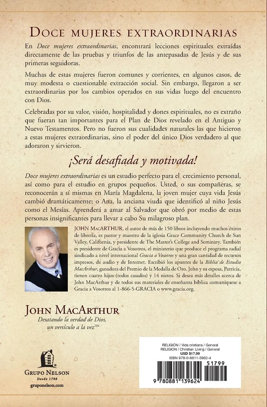 Rückseite: 9780881139624 | Doce mujeres extraordinarias | John Macarthur | Taschenbuch | Spanisch