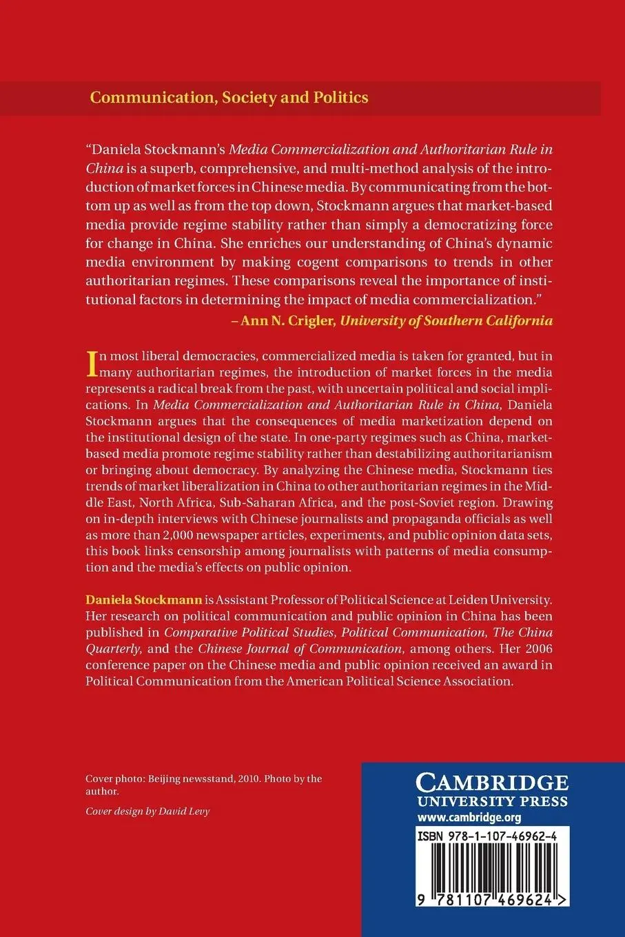 Rückseite: 9781107469624 | Media Commercialization and Authoritarian Rule in China | Stockmann