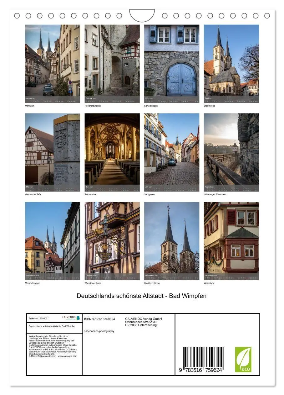 Bild: 9783516759624 | Deutschlands schönste Altstadt - Bad Wimpfen (Wandkalender 2027 DIN...