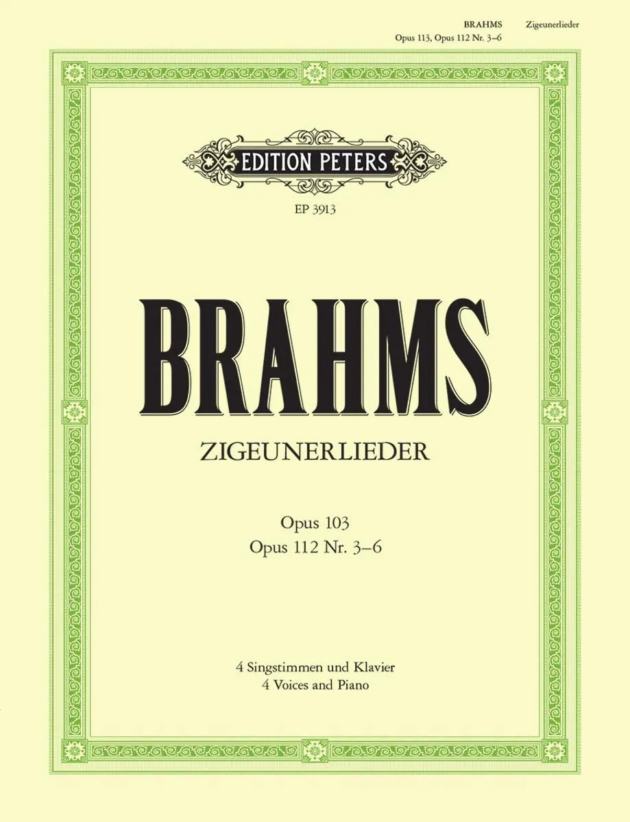 Cover: 9790014019624 | Zigeunerlieder for 4 Voices (Mixed Choir) and Piano | Johannes Brahms