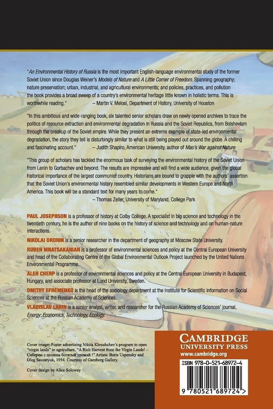 Rückseite: 9780521689724 | An Environmental History of Russia | Paul Josephson (u. a.) | Buch