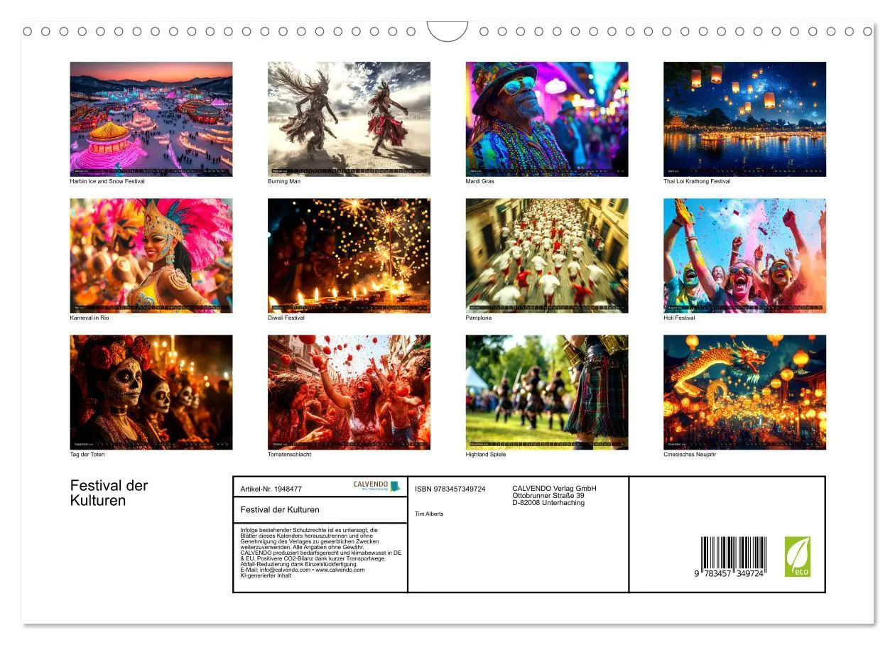 Bild: 9783457349724 | Festival der Kulturen (Wandkalender 2026 DIN A3 quer), CALVENDO...