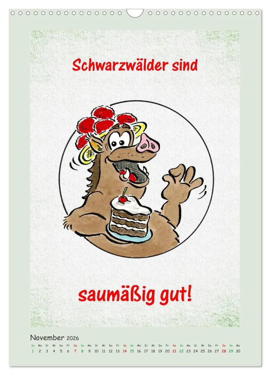 Bild: 9783516369724 | Bollenhut Cartoons (Wandkalender 2026 DIN A3 hoch), CALVENDO...