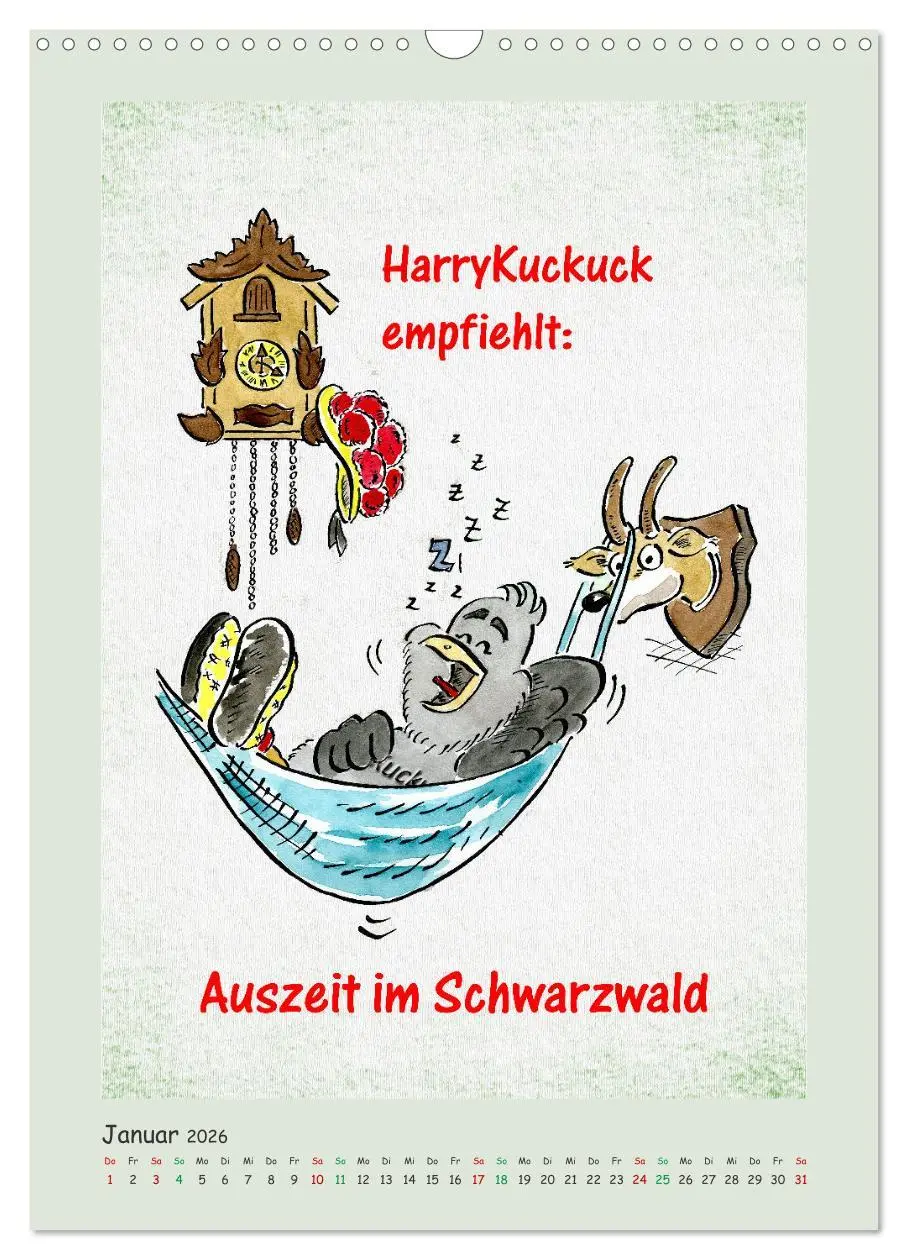 Bild: 9783516369724 | Bollenhut Cartoons (Wandkalender 2026 DIN A3 hoch), CALVENDO...