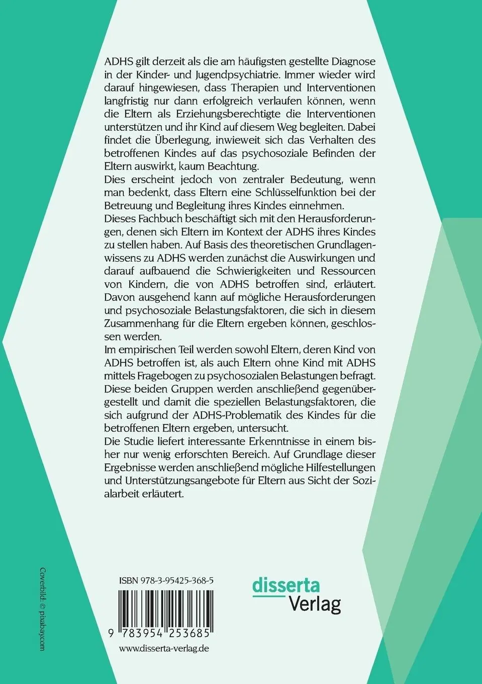 Rückseite: 9783954259724 | Elternarbeit bei ADHS: Psychosoziale Belastungen bei ADHS und...