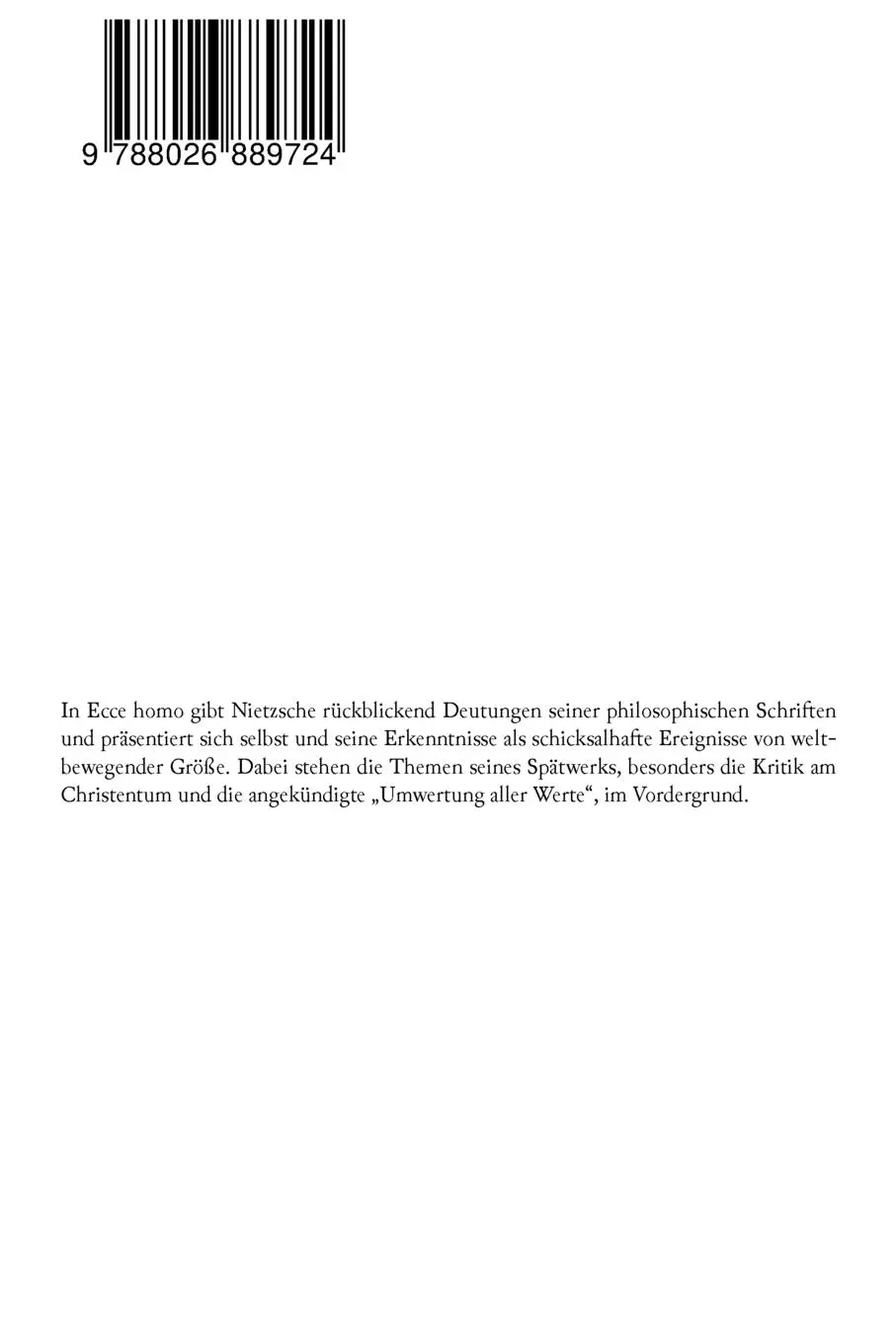Rückseite: 9788026889724 | Ecce homo | Wie man wird, was man ist - Nietzsches Selbstanalysen