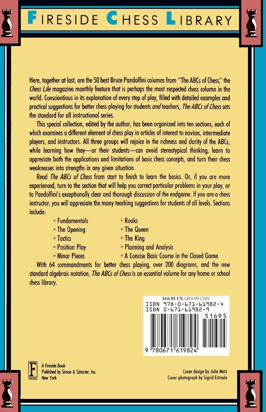 Rückseite: 9780671619824 | ABC's of Chess | Bruce Pandolfini | Taschenbuch | No Series | Englisch