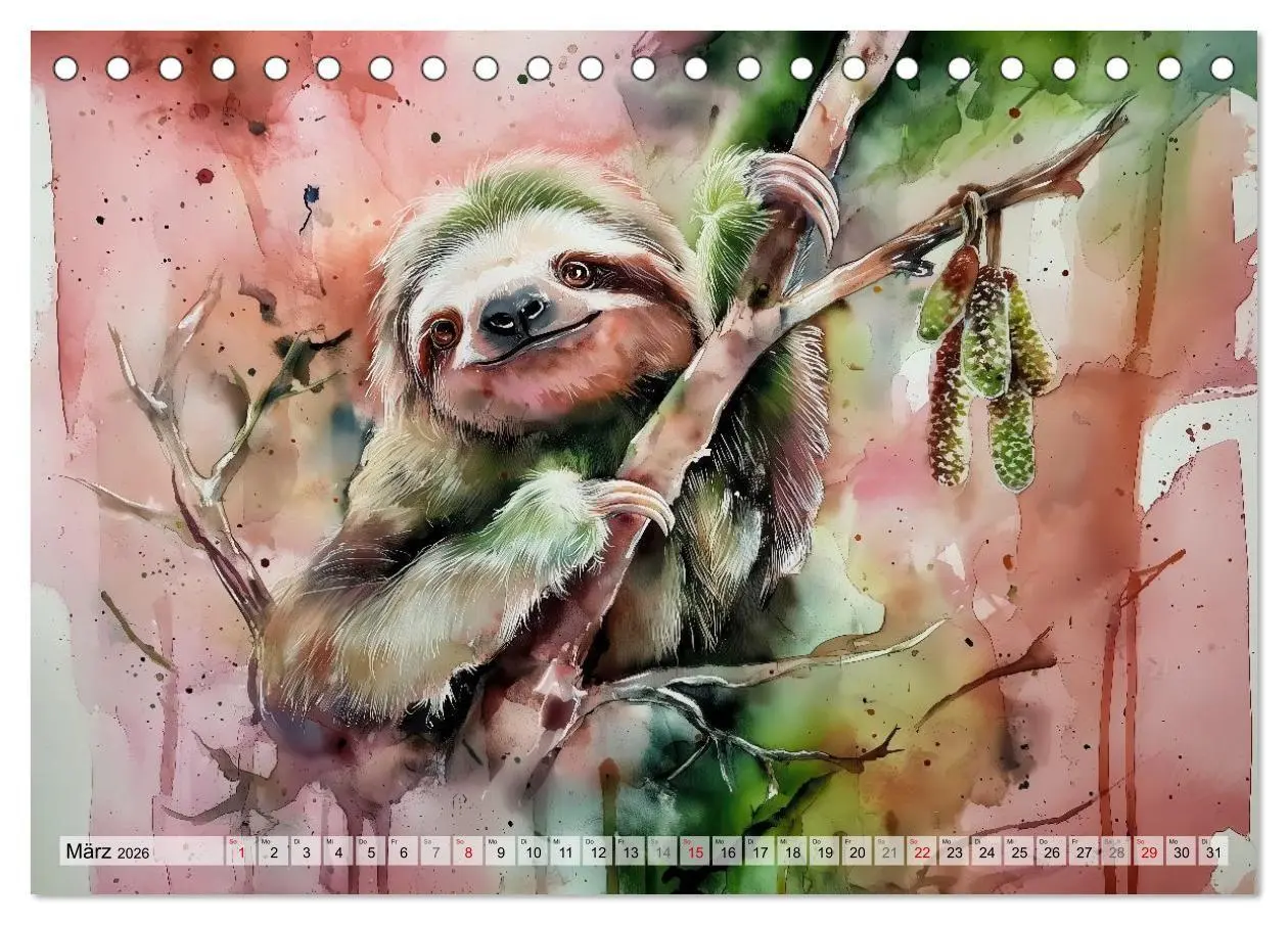 Bild: 9783516739824 | Faultiere, ein Leben in Zeitlupe (Tischkalender 2026 DIN A5 quer),...