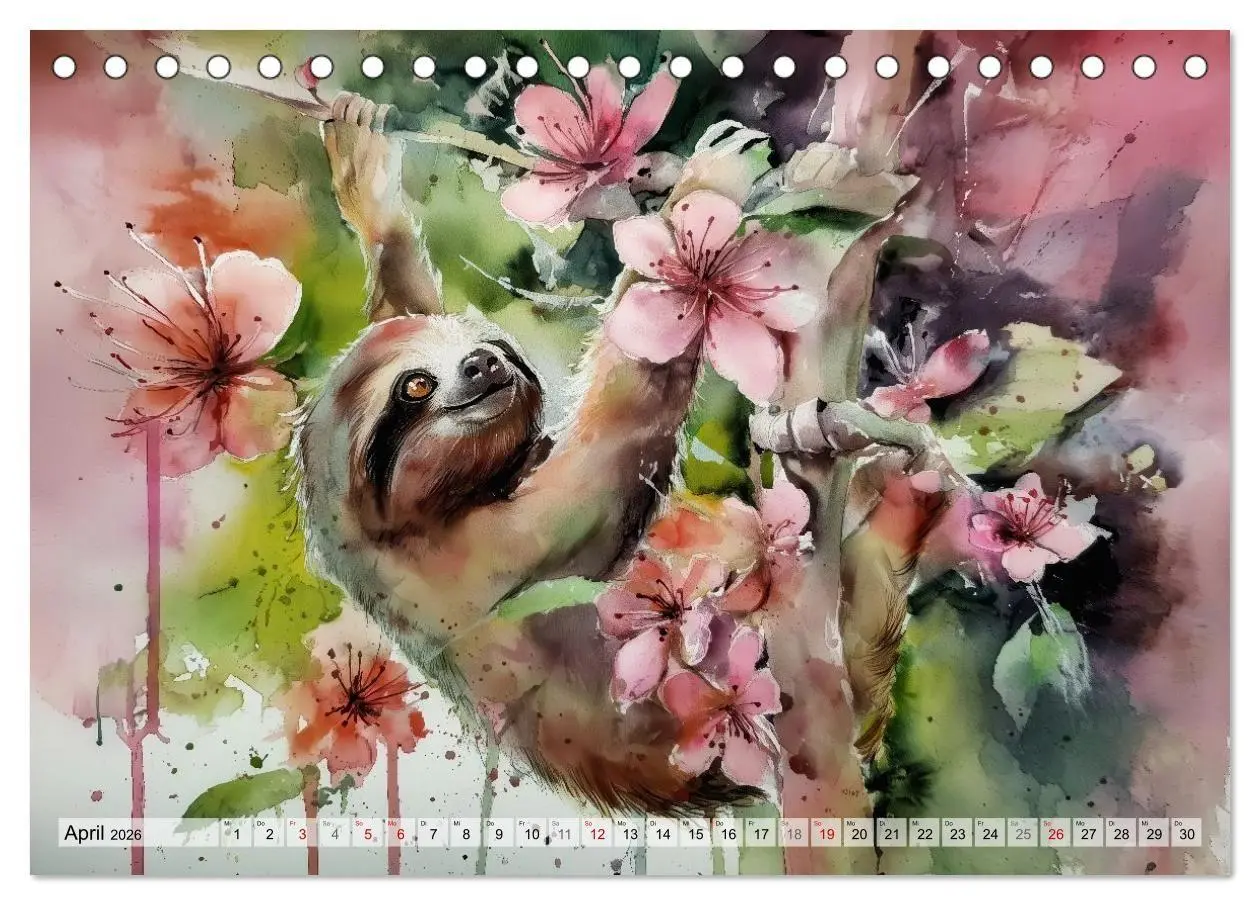Bild: 9783516739824 | Faultiere, ein Leben in Zeitlupe (Tischkalender 2026 DIN A5 quer),...