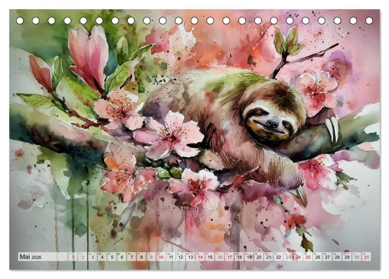 Bild: 9783516739824 | Faultiere, ein Leben in Zeitlupe (Tischkalender 2026 DIN A5 quer),...