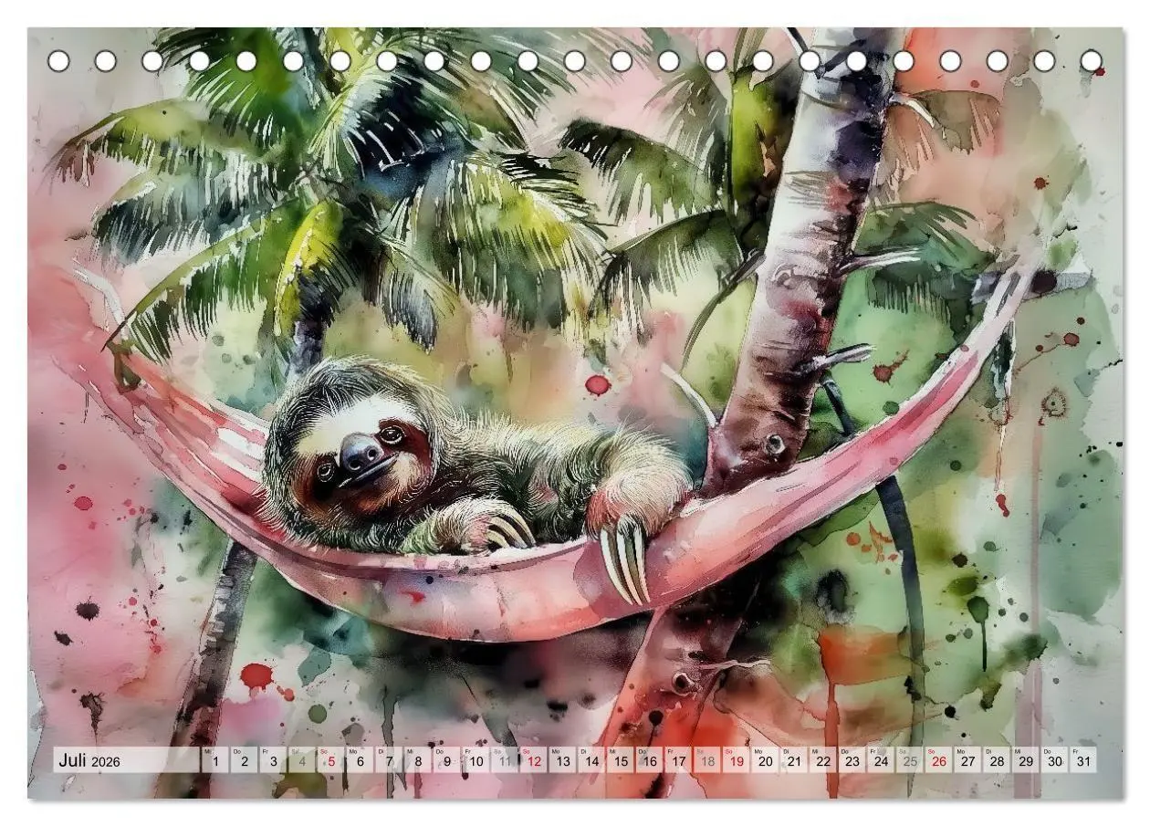Bild: 9783516739824 | Faultiere, ein Leben in Zeitlupe (Tischkalender 2026 DIN A5 quer),...
