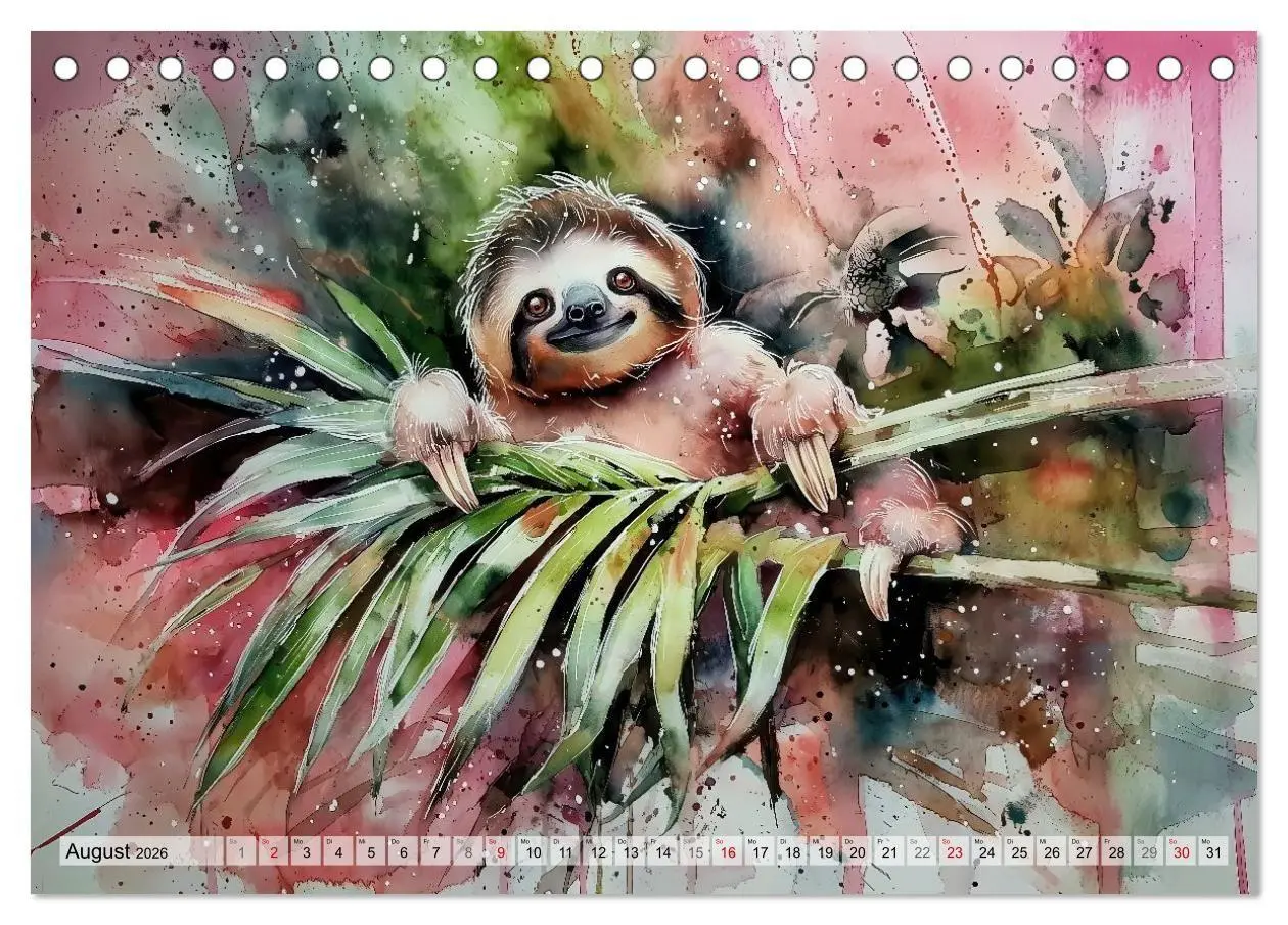 Bild: 9783516739824 | Faultiere, ein Leben in Zeitlupe (Tischkalender 2026 DIN A5 quer),...