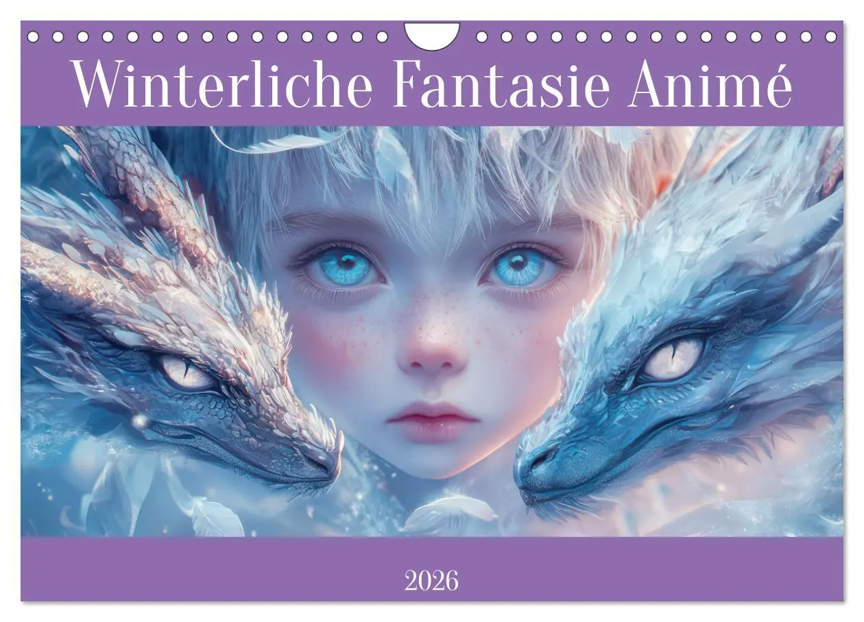 Cover: 9783457259924 | Winterliche Fantasie Animé (Wandkalender 2026 DIN A4 quer),...