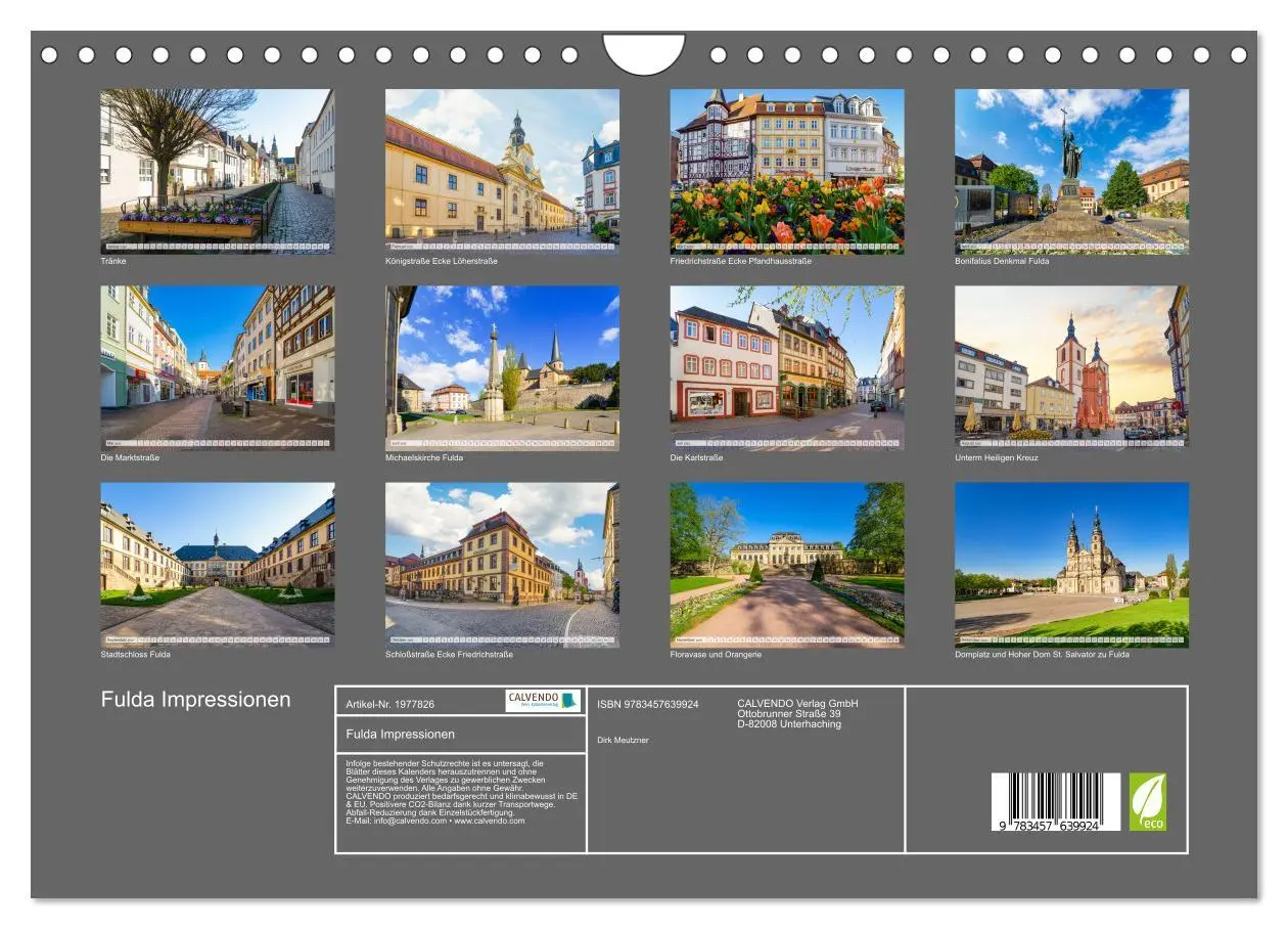 Bild: 9783457639924 | Fulda Impressionen (Wandkalender 2026 DIN A4 quer), CALVENDO...