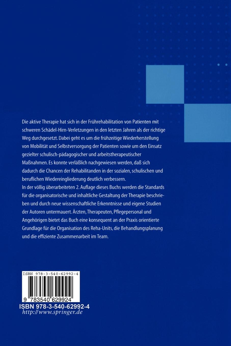 Rückseite: 9783540629924 | Frührehabilitation nach Schädel-Hirn-Trauma | Renate Gobiet (u. a.)