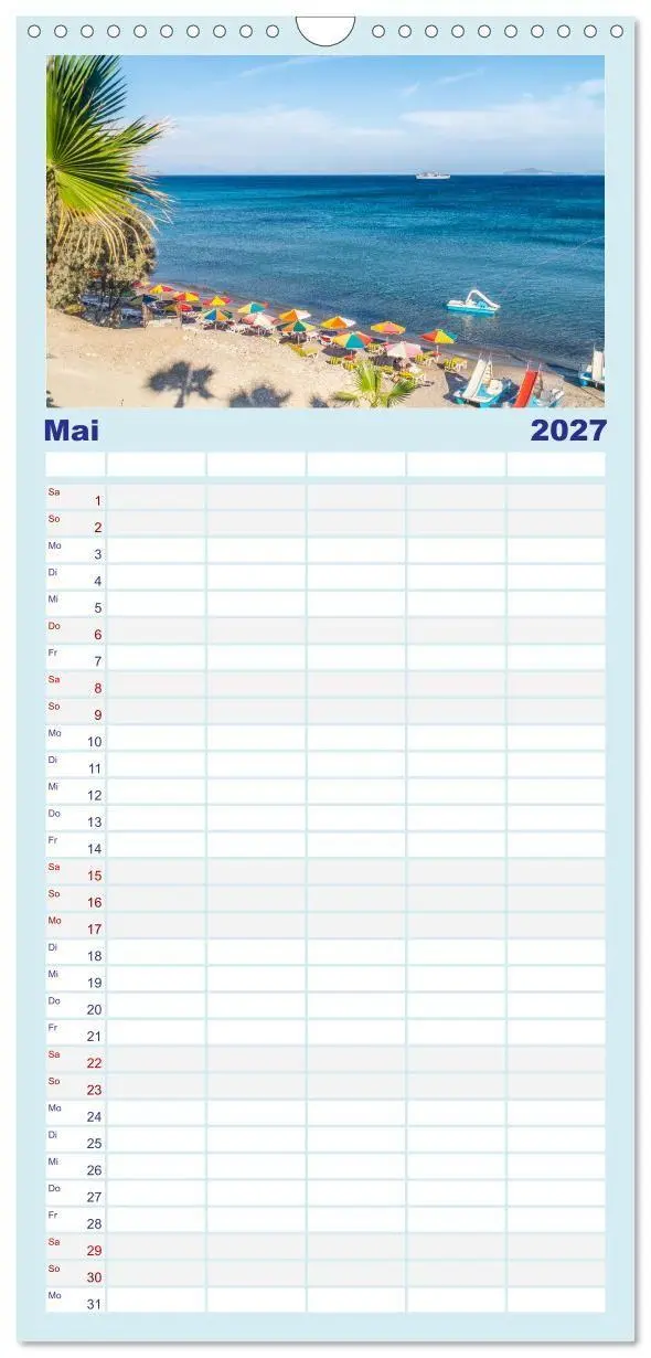 Bild: 9783594329924 | Familienplaner 2027 - Insel Kos - Strände mit 5 Spalten...