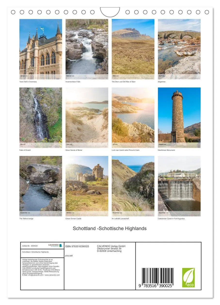 Bild: 9783516390025 | Schottland -Schottische Highlands (Wandkalender 2026 DIN A4 hoch),...