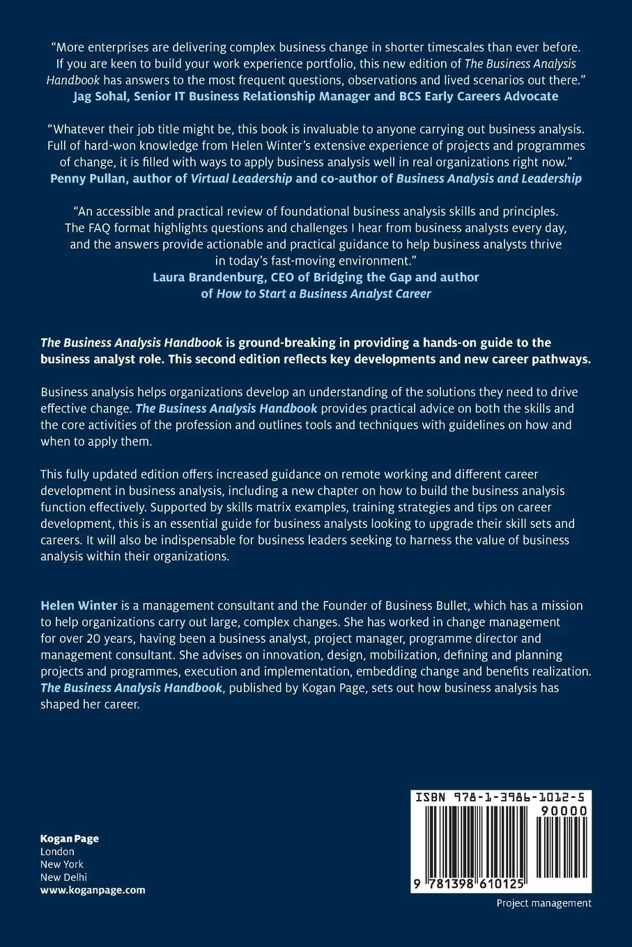 Rückseite: 9781398610125 | The Business Analysis Handbook | Helen Winter | Taschenbuch | Englisch