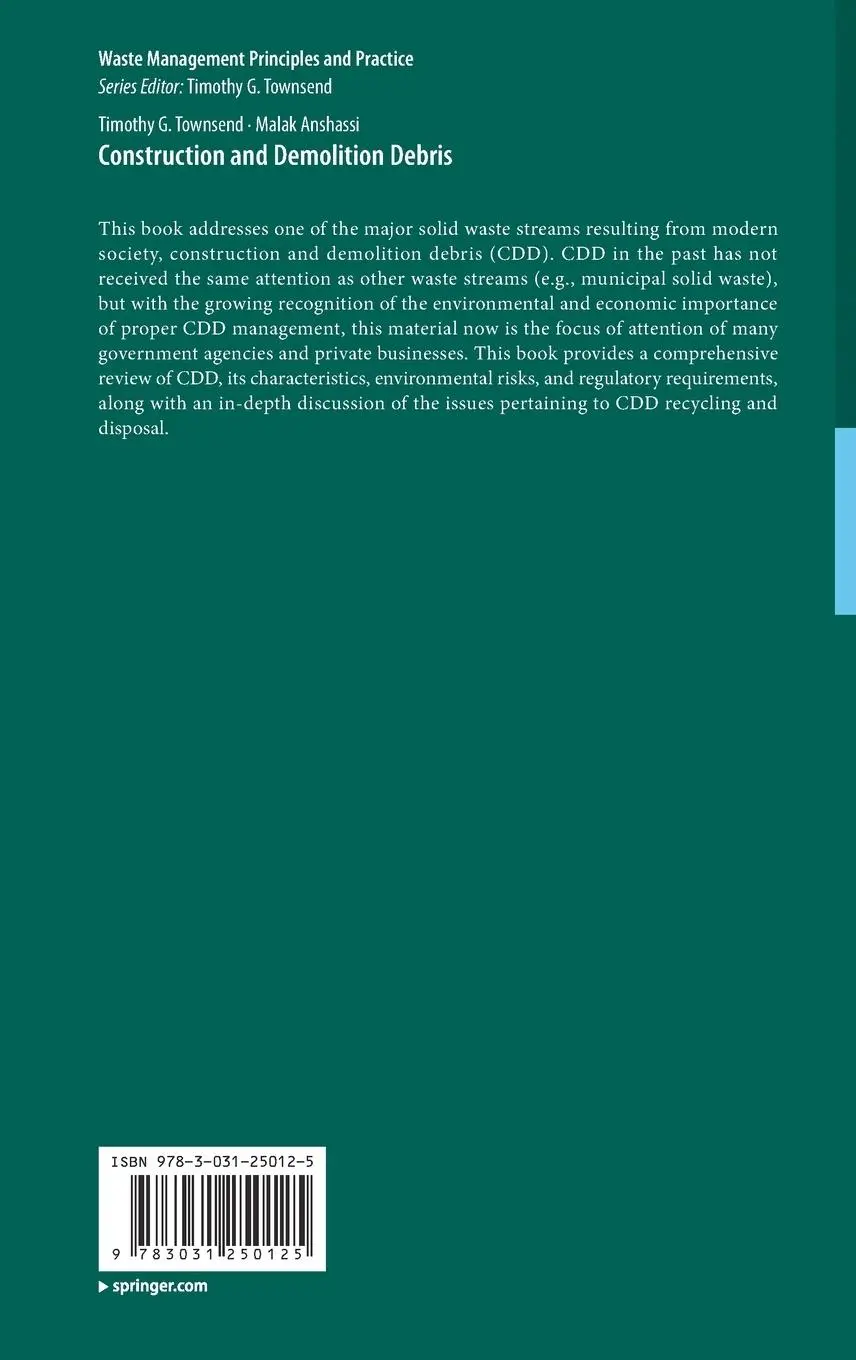 Rückseite: 9783031250125 | Construction and Demolition Debris | Malak Anshassi (u. a.) | Buch
