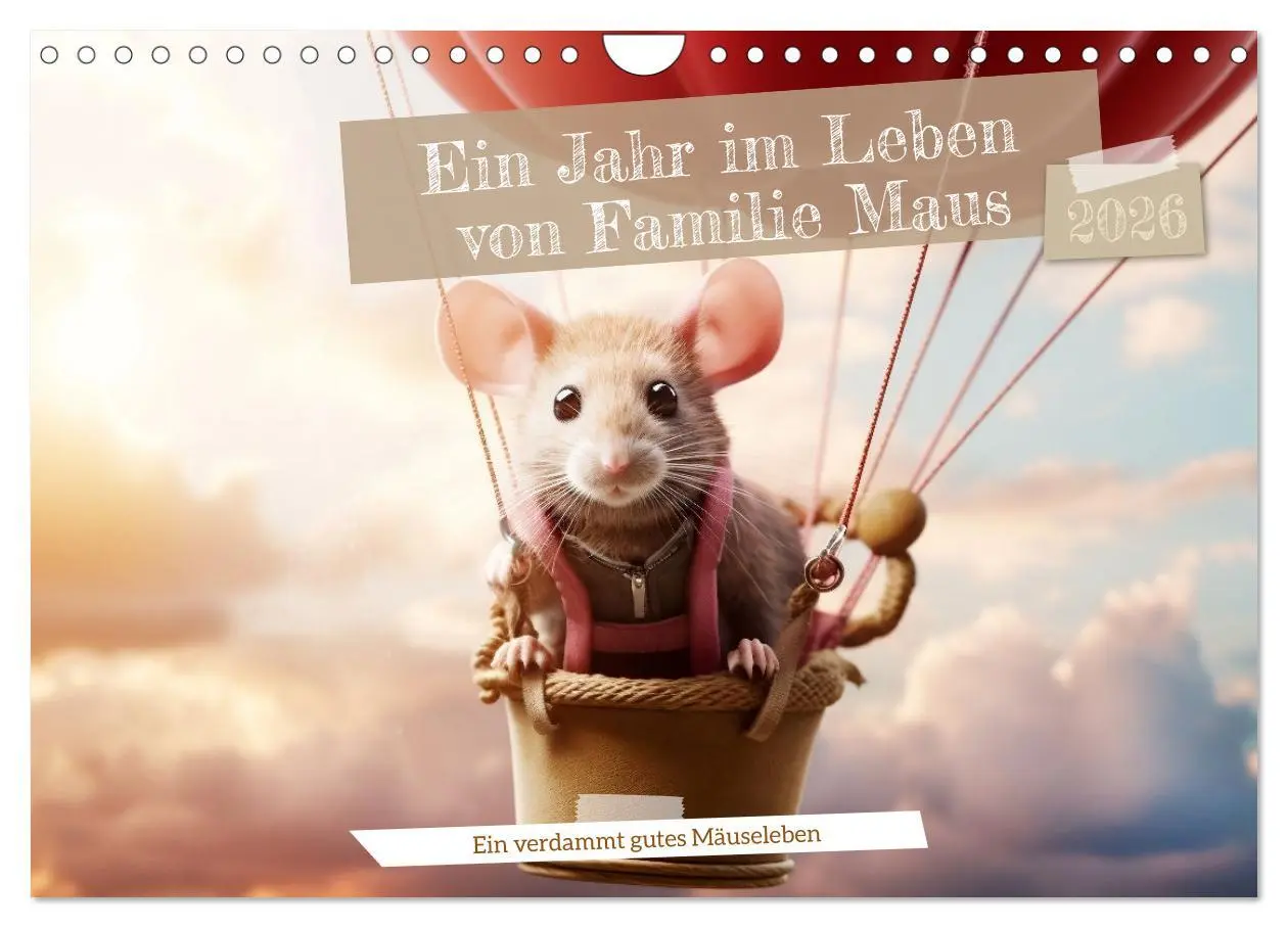 Cover: 9783457360125 | Ein Jahr im Leben von Familie Maus (Wandkalender 2026 DIN A4 quer),...