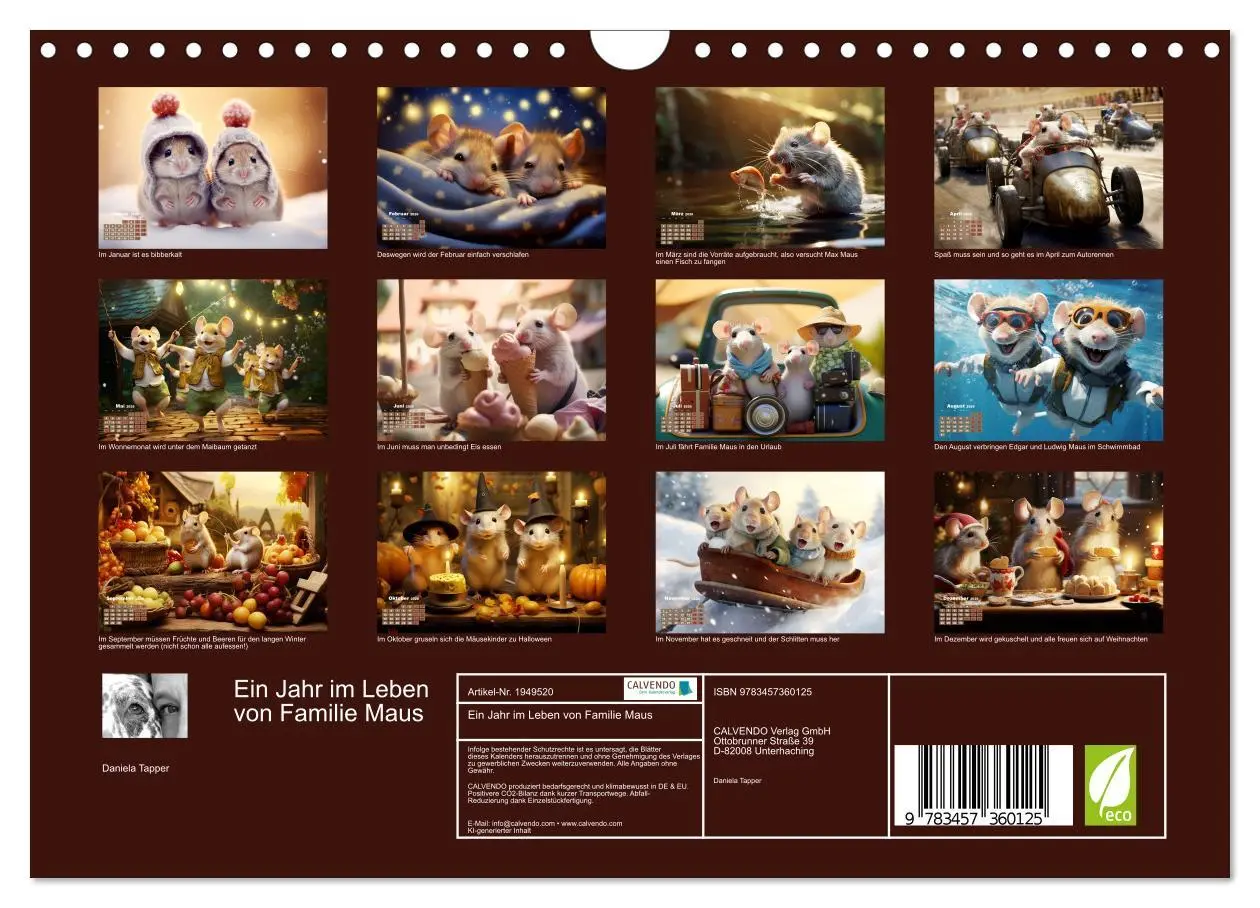 Bild: 9783457360125 | Ein Jahr im Leben von Familie Maus (Wandkalender 2026 DIN A4 quer),...