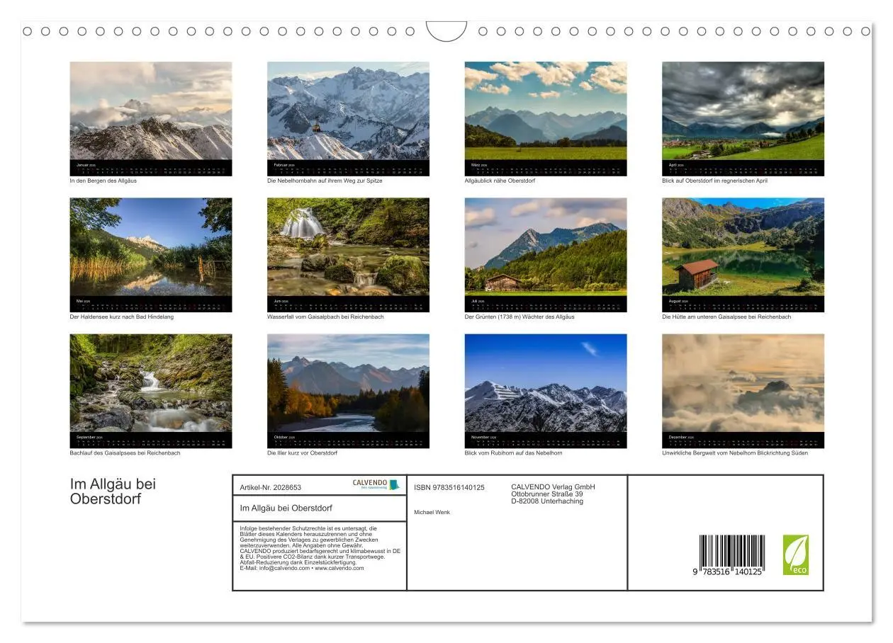 Bild: 9783516140125 | Im Allgäu bei Oberstdorf (Wandkalender 2026 DIN A3 quer), CALVENDO...