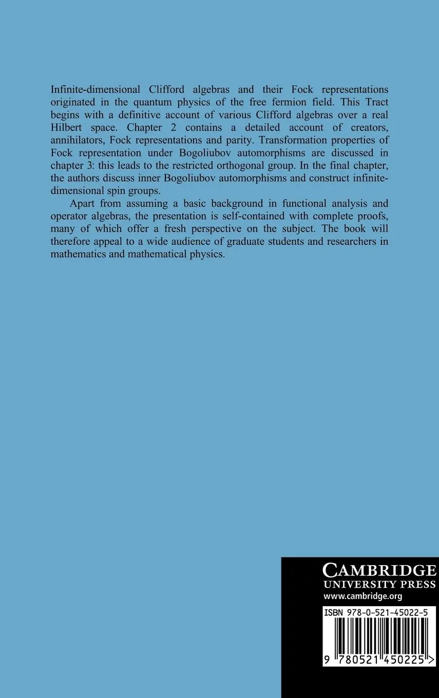 Rückseite: 9780521450225 | Spinors in Hilbert Space | Roger Plymen | Buch | Englisch | 2010