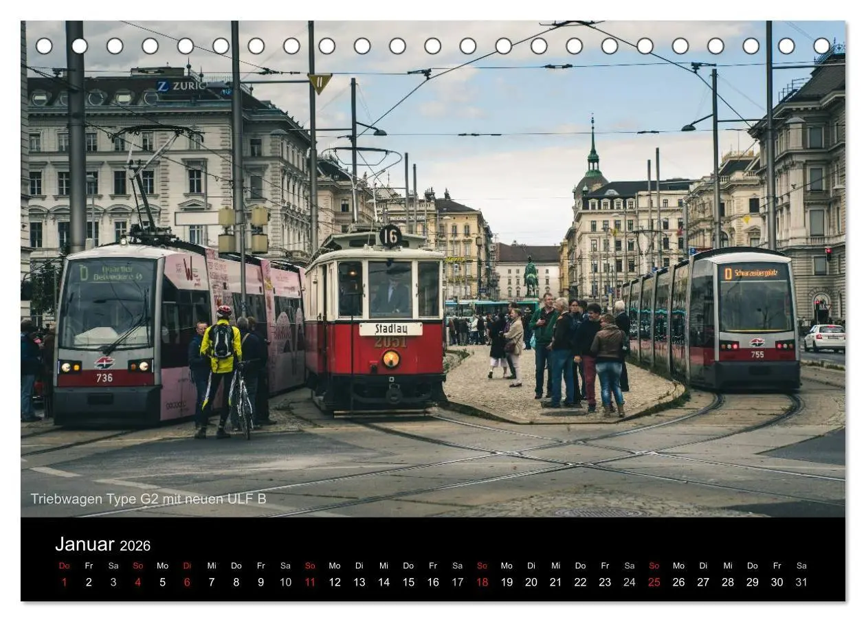 Bild: 9783457970225 | Historische Straßenbahnen in Wien (Tischkalender 2026 DIN A5 quer),...