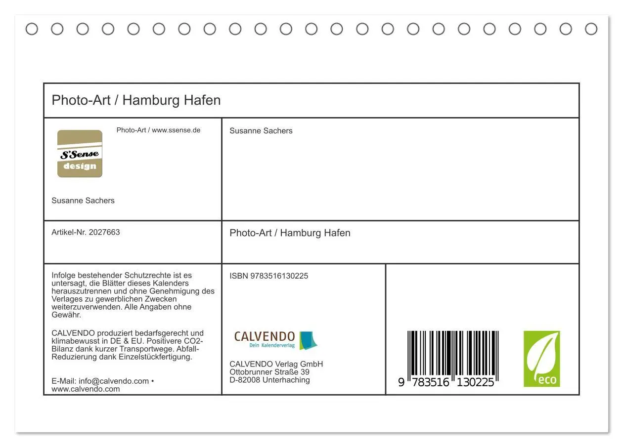 Bild: 9783516130225 | Photo-Art / Hamburg Hafen (Tischkalender 2026 DIN A5 quer),...