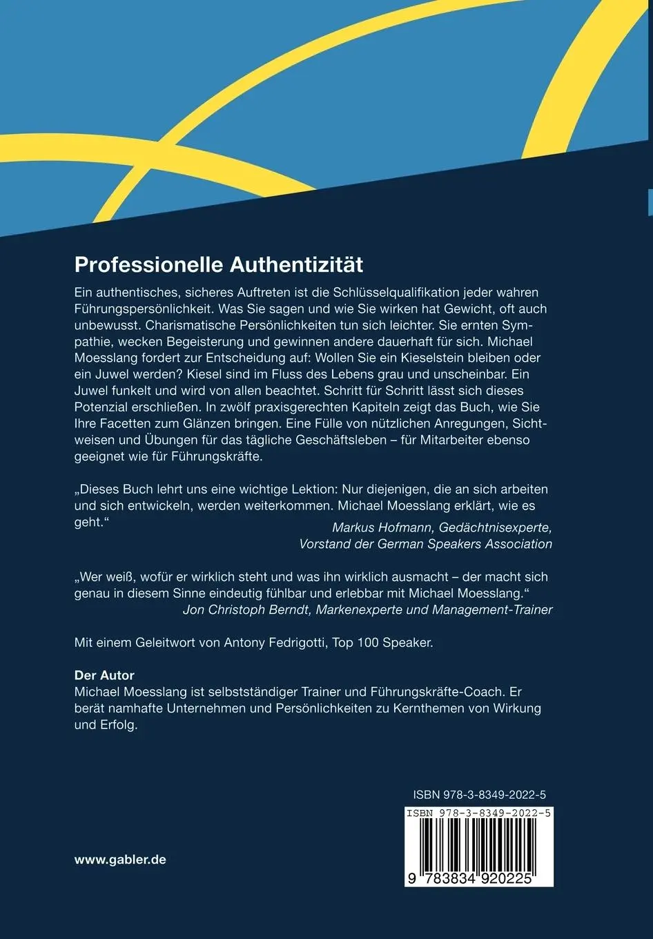 Rückseite: 9783834920225 | Professionelle Authentizität | Michael Moesslang | Taschenbuch | 2010