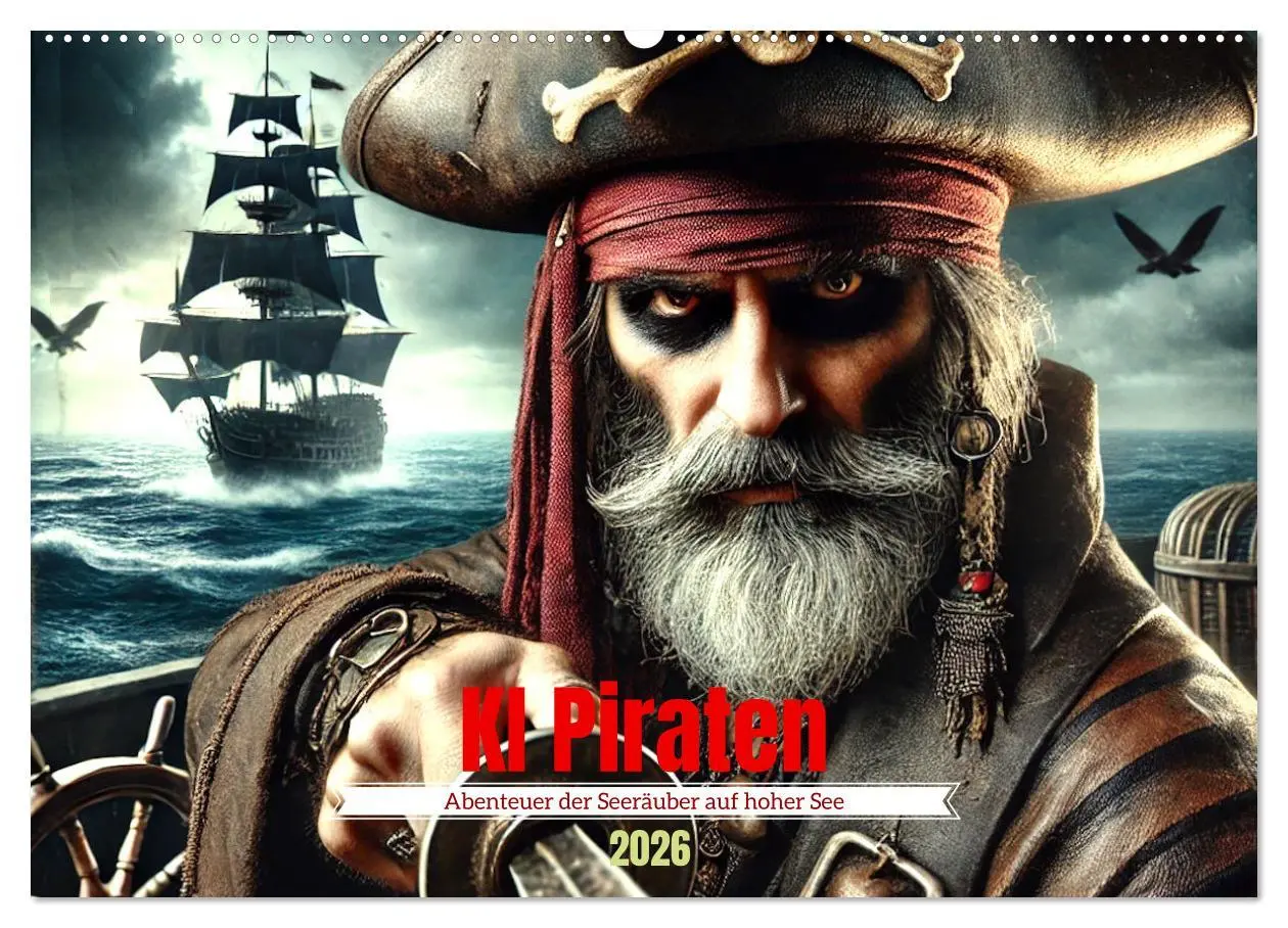 Cover: 9783457270325 | KI Piraten - Abenteuer der Seeräuber auf hoher See (Wandkalender...