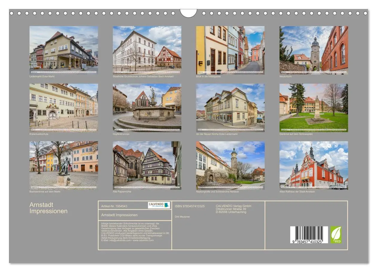 Bild: 9783457410325 | Arnstadt Impressionen (Wandkalender 2026 DIN A3 quer), CALVENDO...
