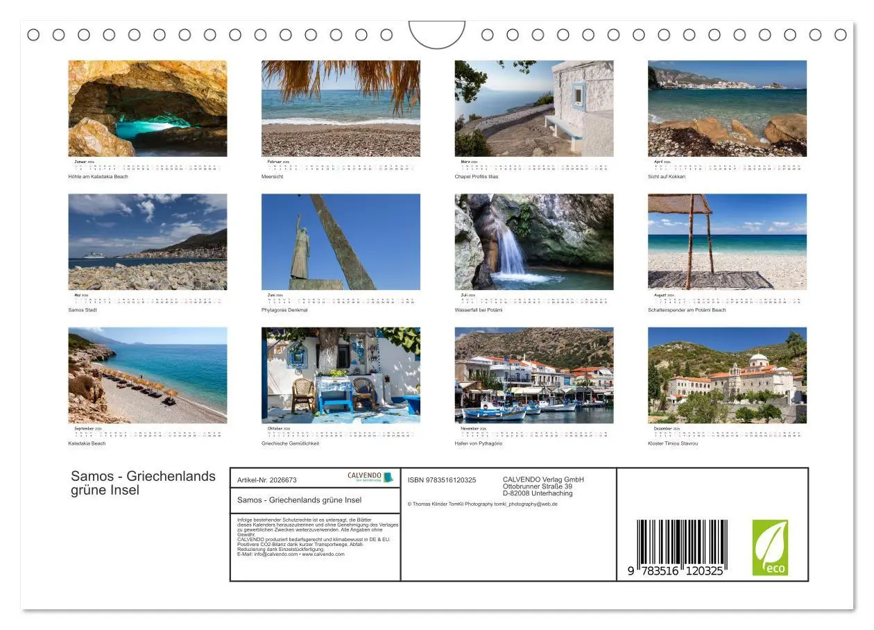 Bild: 9783516120325 | Samos - Griechenlands grüne Insel (Wandkalender 2026 DIN A4 quer),...