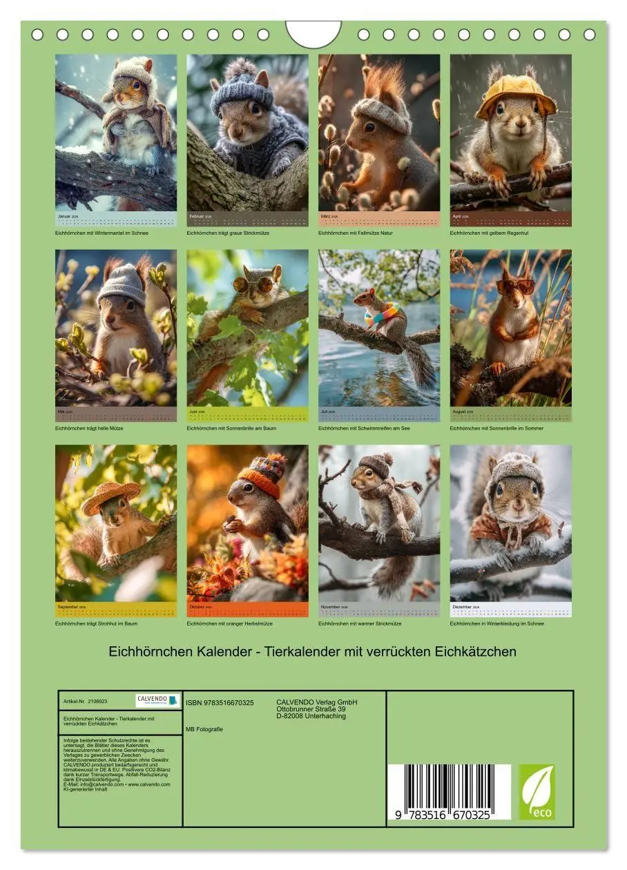 Bild: 9783516670325 | Eichhörnchen Kalender - Tierkalender mit verrückten Eichkätzchen...
