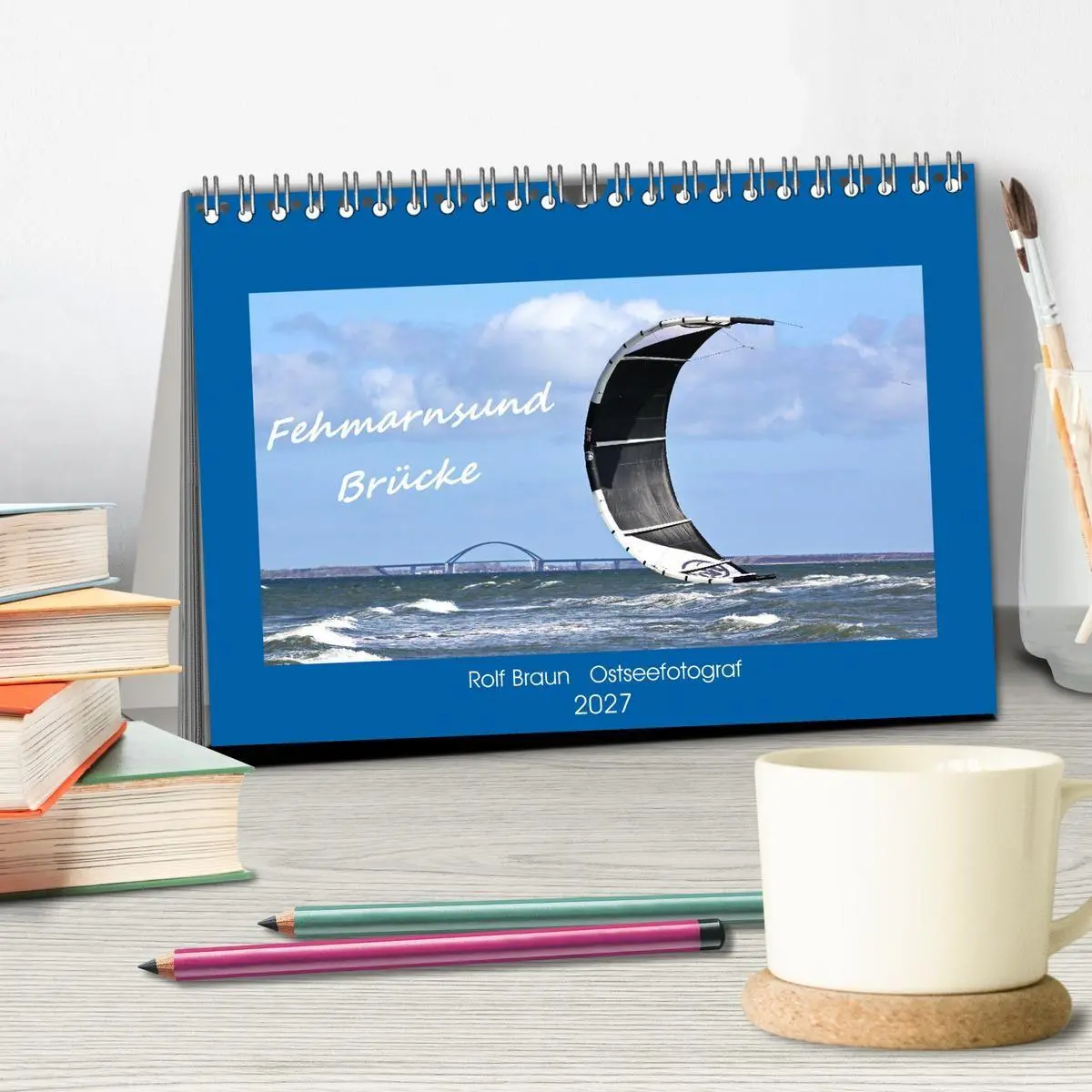 Bild: 9783569520325 | Fehmarnsund Brücke (Tischkalender 2027 DIN A5 quer), CALVENDO...