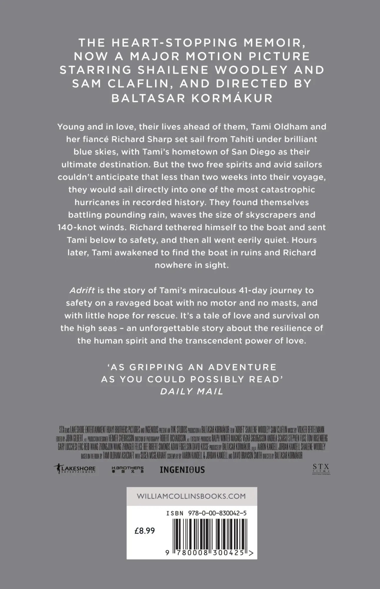Rückseite: 9780008300425 | Adrift. Film Tie-In | A True Story of Love, Loss and Survival at Sea