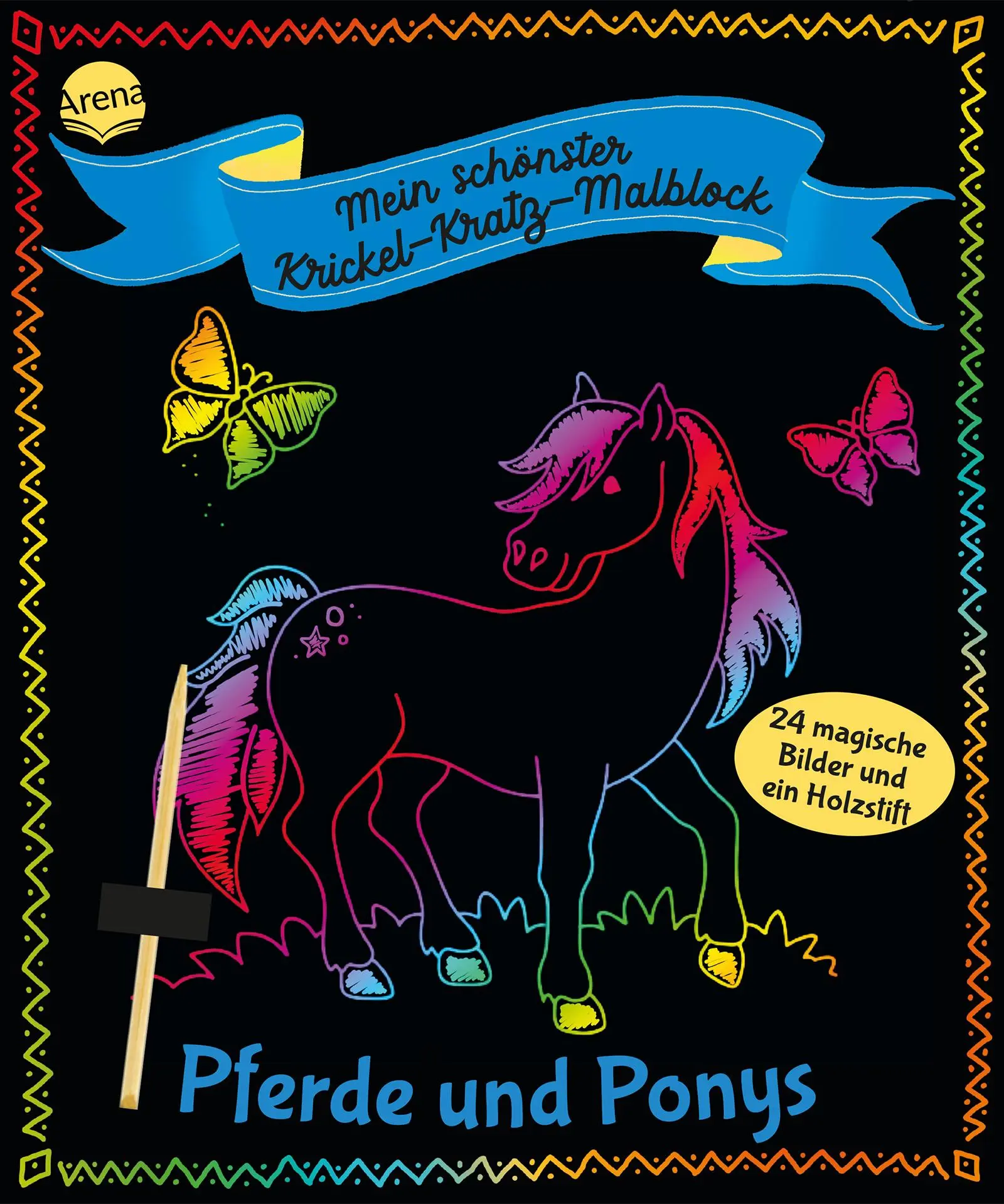 Cover: 9783401720425 | Mein schönster Krickel-Kratz-Malblock. Pferde und Ponys | Taschenbuch