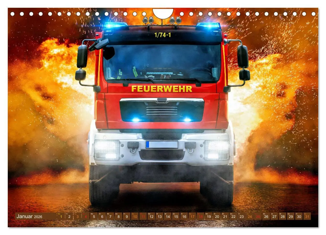 Bild: 9783457260425 | Im Bann der Rettung - Feuerwehr (Wandkalender 2026 DIN A4 quer),...