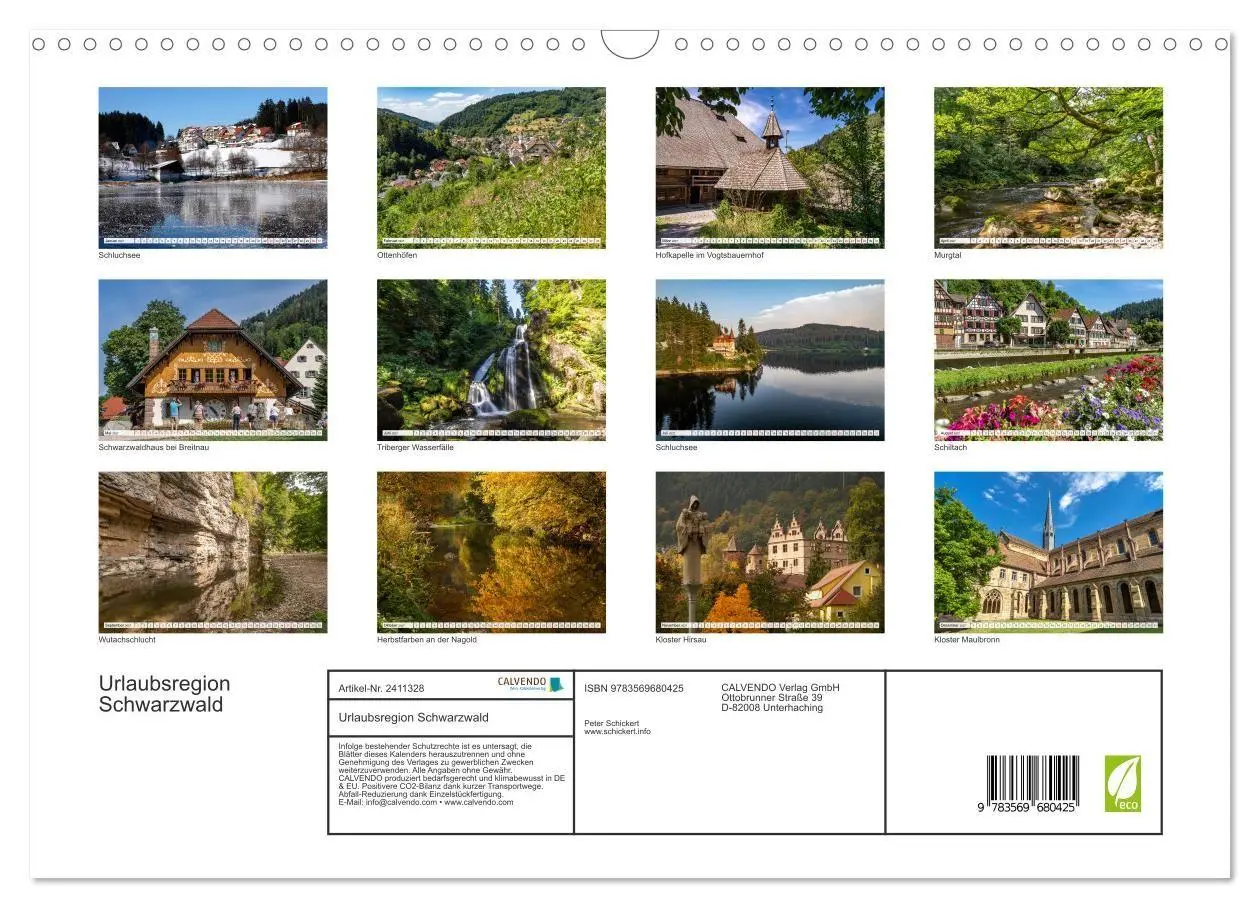 Bild: 9783569680425 | Urlaubsregion Schwarzwald (Wandkalender 2027 DIN A3 quer), CALVENDO...