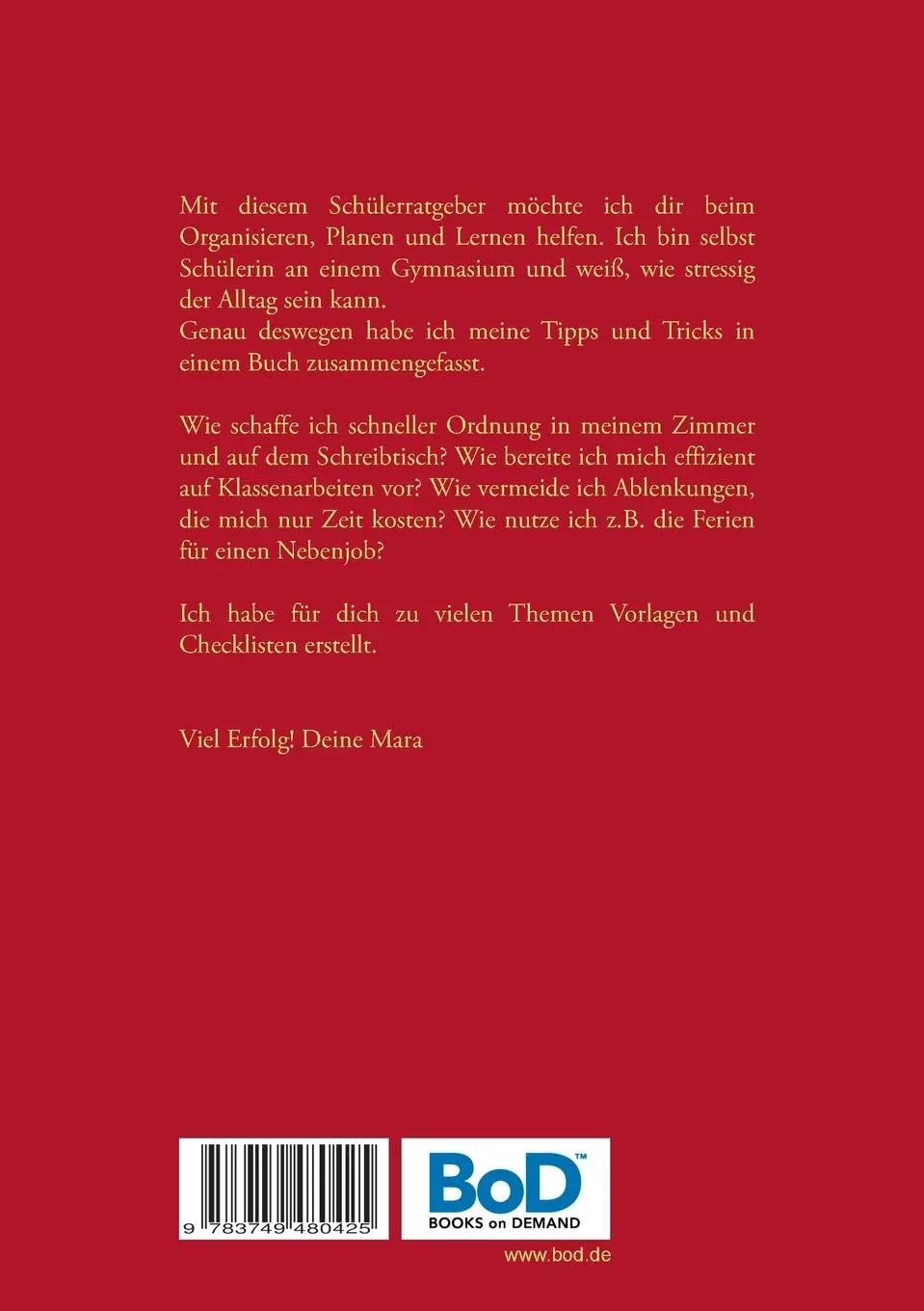 Rückseite: 9783749480425 | Schüler? Lies mich. Lohnt sich. | Mara Mittler | Taschenbuch | 48 S.
