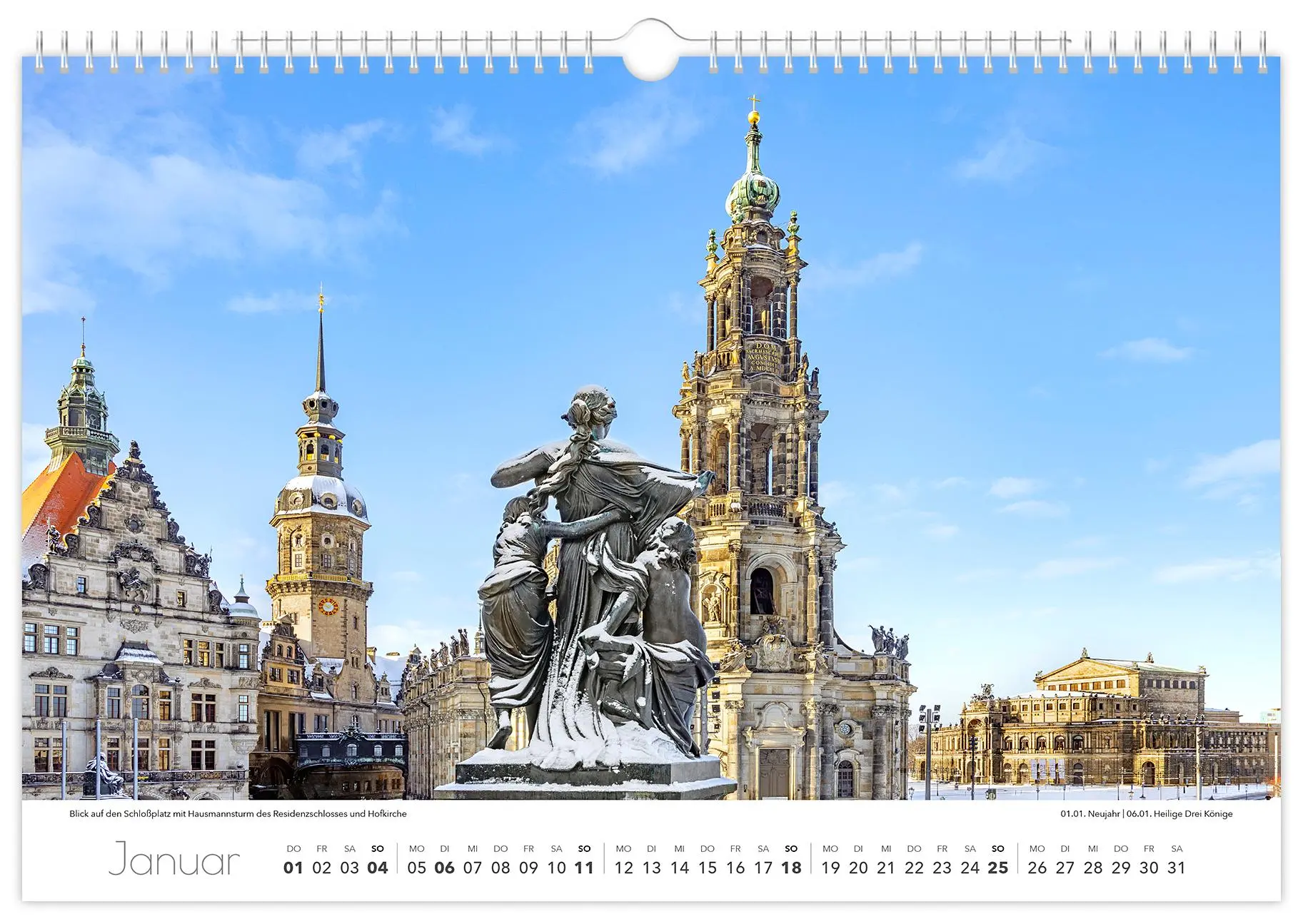 Bild: 9783910680425 | Kalender Dresden Elbflorenz 2026 | 45 x 30 cm weißes Kalendarium