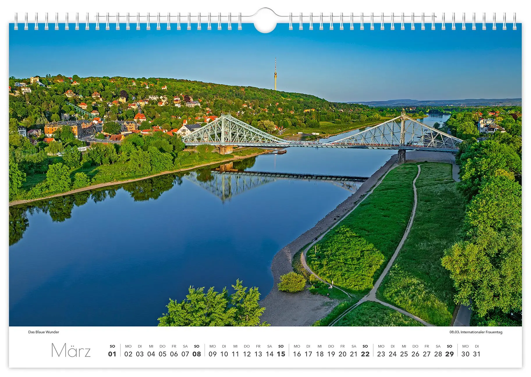 Bild: 9783910680425 | Kalender Dresden Elbflorenz 2026 | 45 x 30 cm weißes Kalendarium