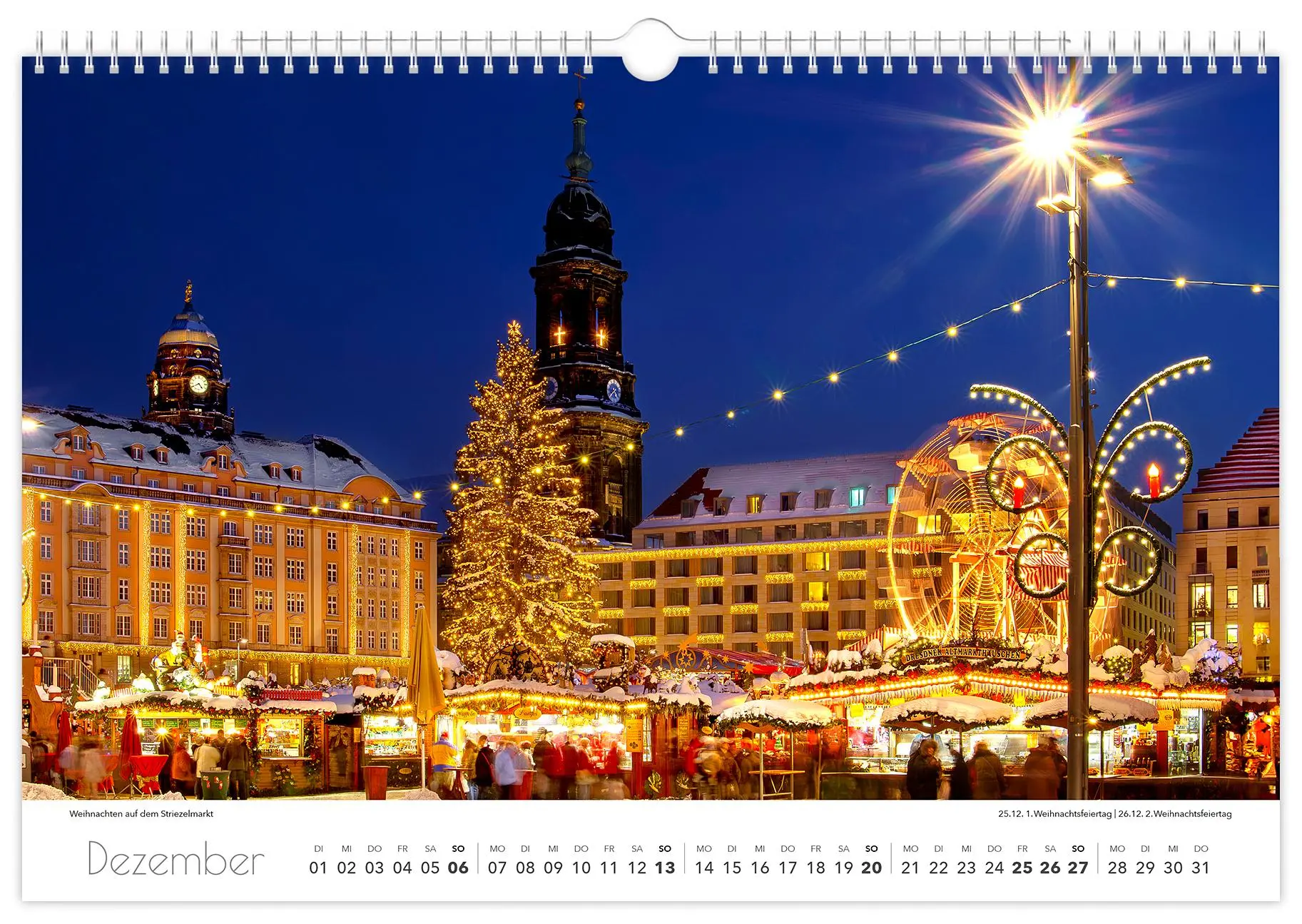 Bild: 9783910680425 | Kalender Dresden Elbflorenz 2026 | 45 x 30 cm weißes Kalendarium