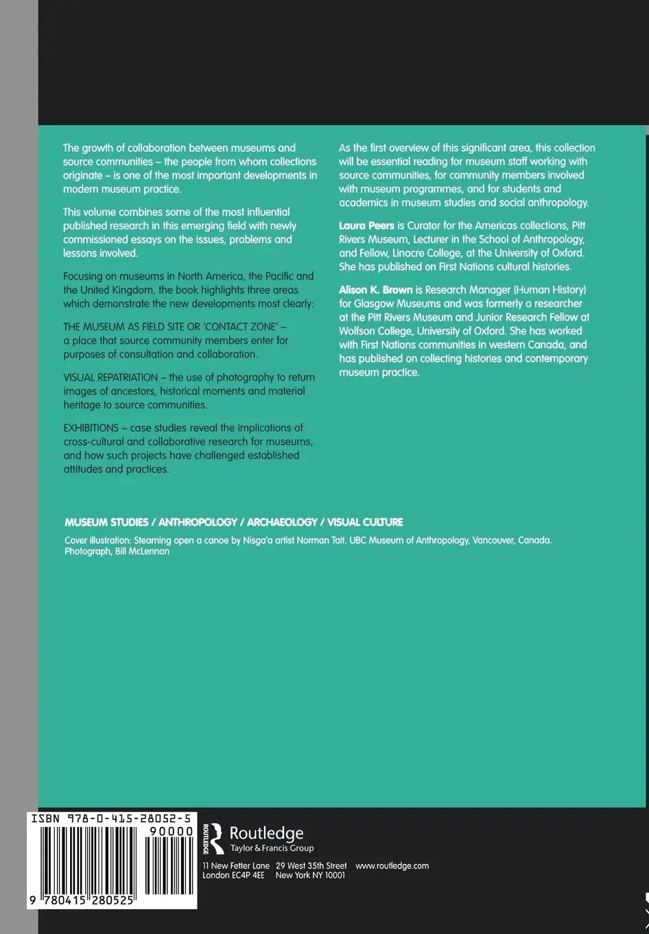 Rückseite: 9780415280525 | Museums and Source Communities | A Routledge Reader | Brown (u. a.)