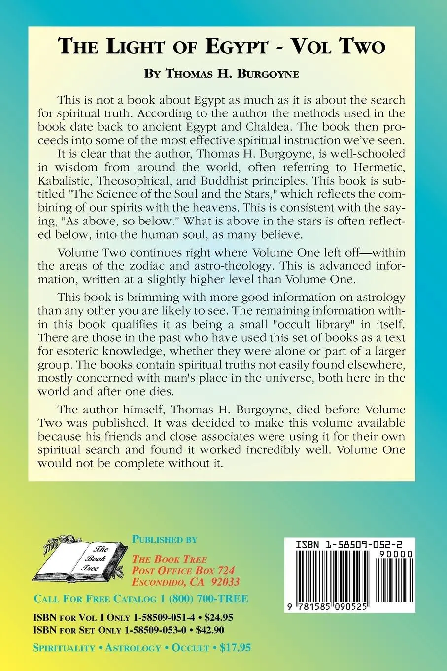 Rückseite: 9781585090525 | The Light of Egypt | Volume Two, the Science of the Soul and the Stars