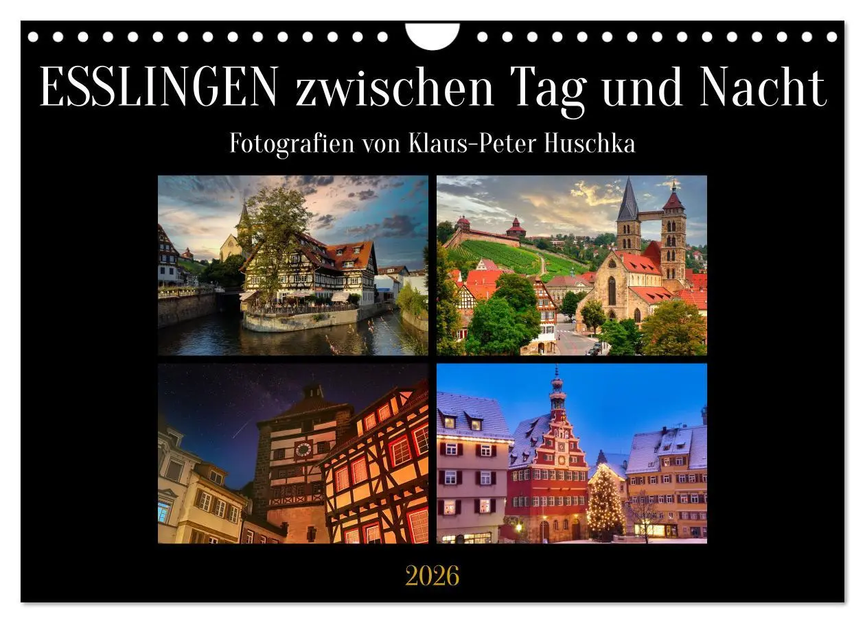 Cover: 9783457320525 | Esslingen zwischen Tag und Nacht (Wandkalender 2026 DIN A4 quer),...