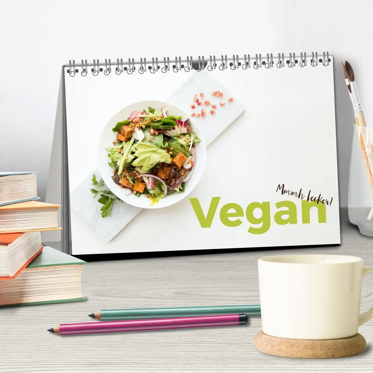 Bild: 9783457560525 | Vegan - Mmmh lecker! (Tischkalender 2026 DIN A5 quer), CALVENDO...