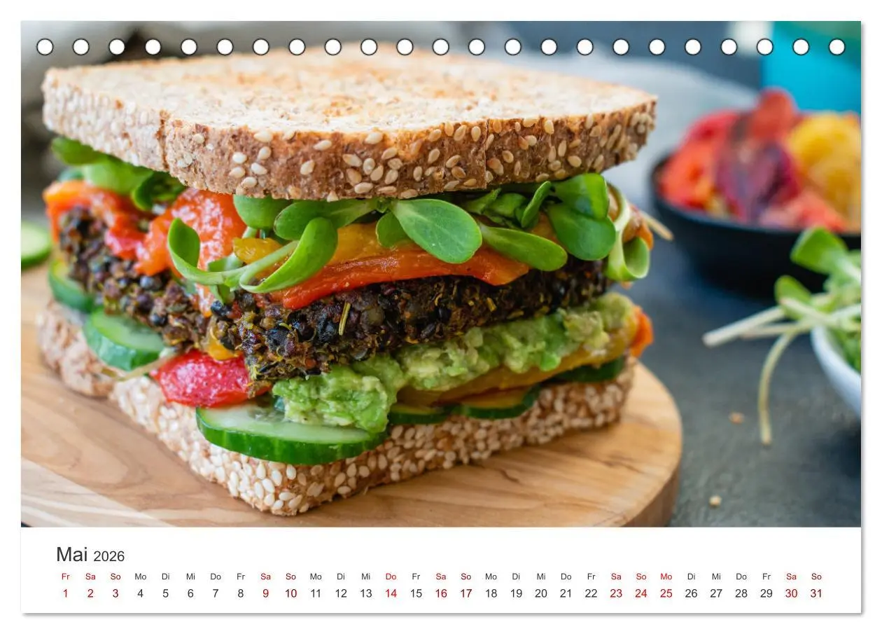 Bild: 9783457560525 | Vegan - Mmmh lecker! (Tischkalender 2026 DIN A5 quer), CALVENDO...