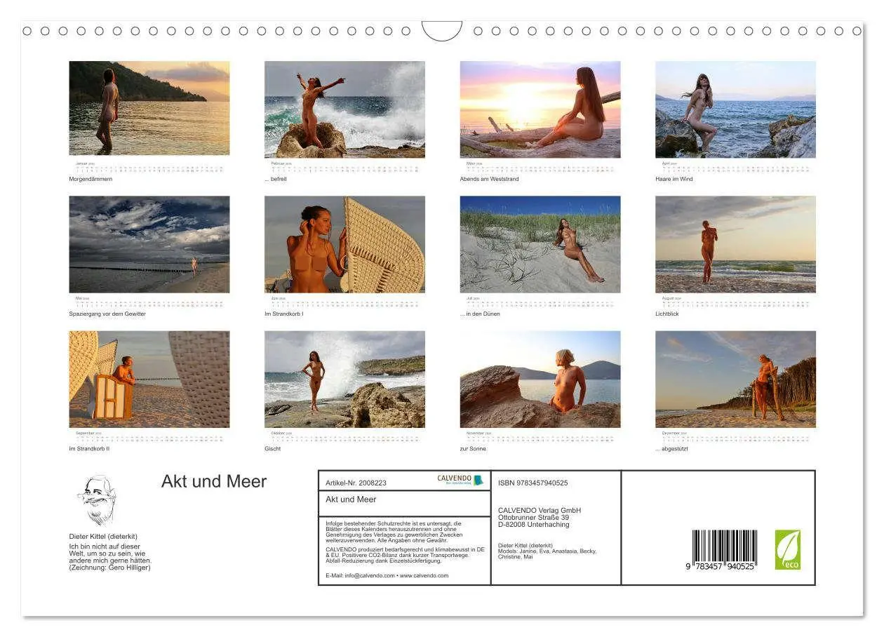 Bild: 9783457940525 | Akt und Meer (Wandkalender 2026 DIN A3 quer), CALVENDO Monatskalender